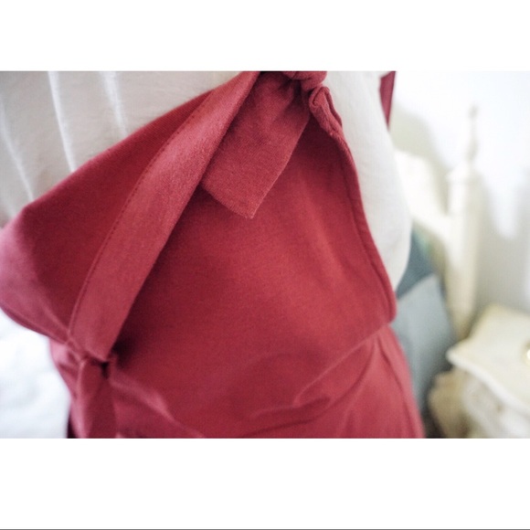 NEW! Red Culotte Overalls, Tie Back - Picture 8 of 8